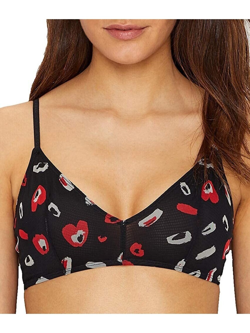 DKNY Womens Logo Mesh Wire-Free Bralette Size S